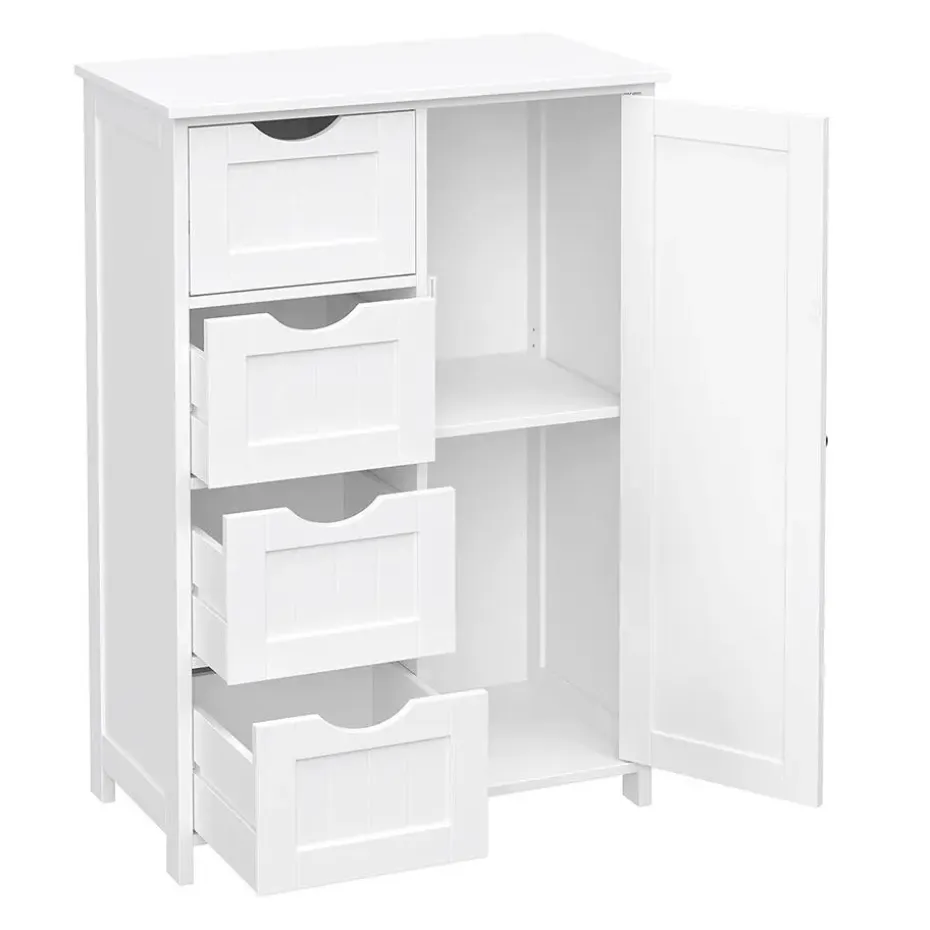 Bobbel Home - Badkamerkast - 4 laden - Houten - Wit