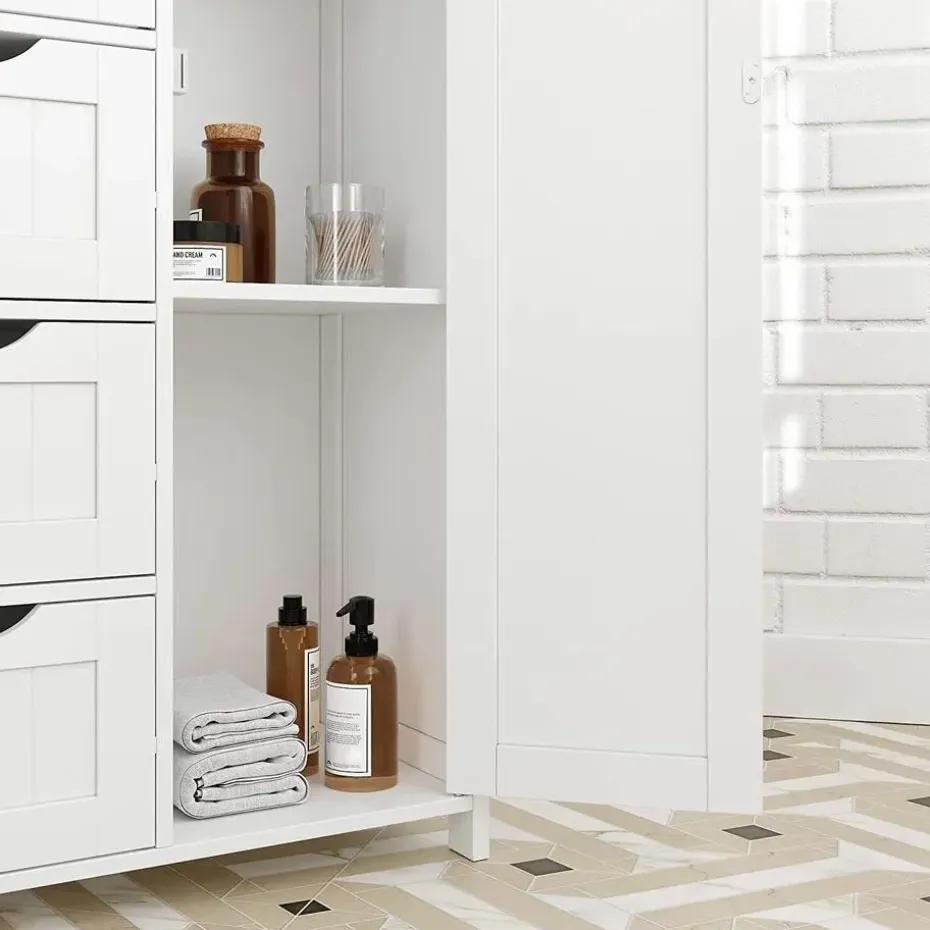 Bobbel Home - Badkamerkast - 4 laden - Houten - Wit