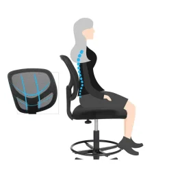 Bobbel Home - Ergonomische bureaustoel - Verstelbare voetsteun - Zwart