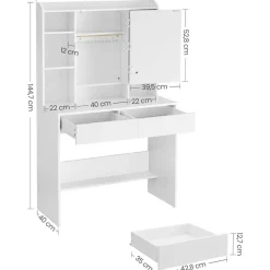 Bobbel Home - Moderne Witte Make-up tafel met Instelbare LED Verlichting