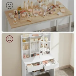 Bobbel Home - Moderne Witte Make-up tafel met Instelbare LED Verlichting