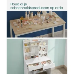 Bobbel Home - Moderne Witte Make-up tafel met Instelbare LED Verlichting