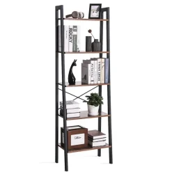 Bobbel Home - Vintage - Kast Met 5 Planken - Zwart/Bruin