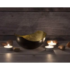 Bobbel Home - Waxinelichthouder set 2 stuks Kandelaar Love bowl vorm zwart mat