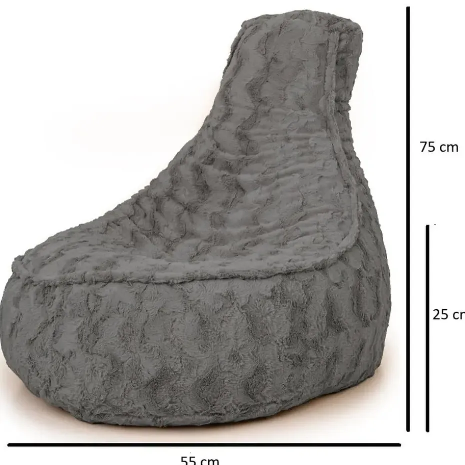 Bobbel Home - Zitzak Stoelvorm - Florance - Faux fur - Zitstoel - 100 liter -