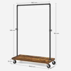 Bobbel Home Kledingrek Metaal - Zwart en bruin