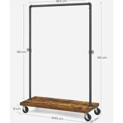 Bobbel Home Kledingrek Metaal - Zwart en bruin