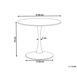 BOCA - Ronde eettafel - Wit/Goud - 90 cm - MDF