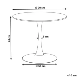 BOCA - Ronde eettafel - Wit/Goud - 90 cm - MDF