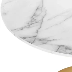 BOCA - Ronde eettafel - Wit/Goud - 90 cm - MDF