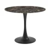 BOCA - Ronde eettafel - Zwart/Goud - 90 cm - MDF