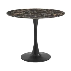 BOCA - Ronde eettafel - Zwart/Goud - 90 cm - MDF