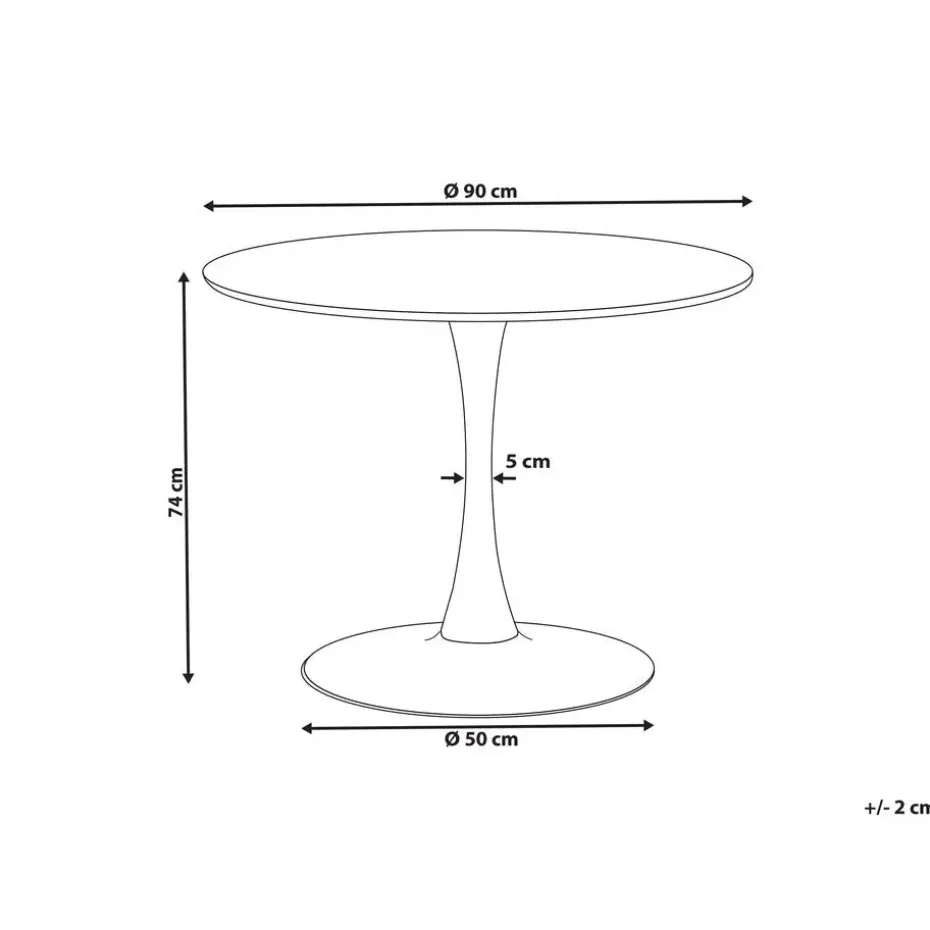 BOCA - Ronde eettafel - Zwart/Goud - 90 cm - MDF