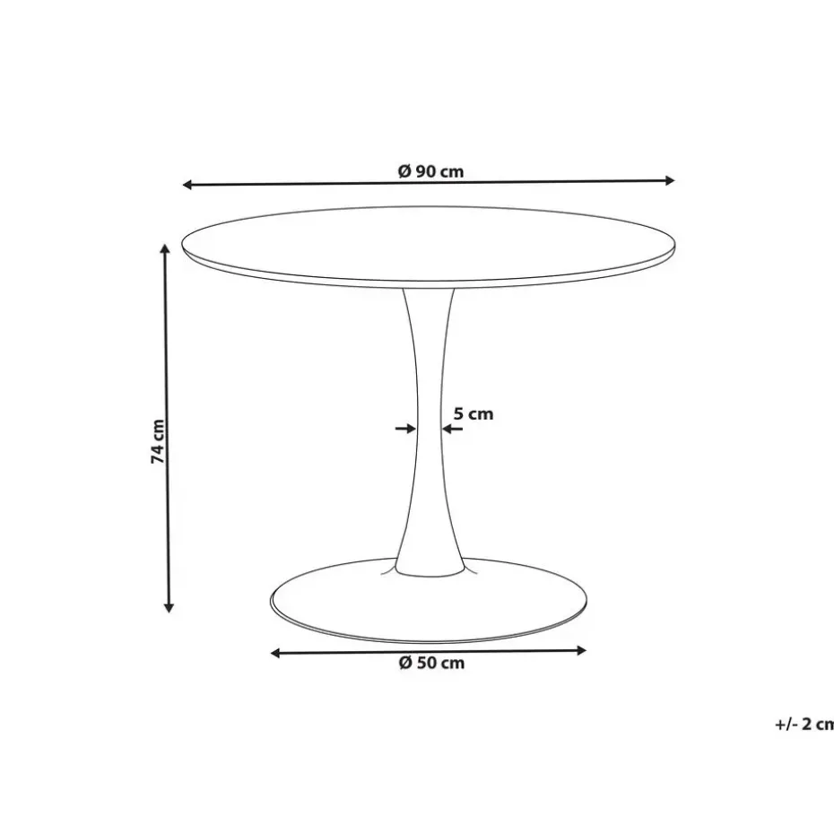 BOCA - Ronde eettafel - Zwart/Goud - 90 cm - MDF