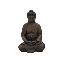 Boeddha beeld - bruin - zittend - polystone - 30 cm