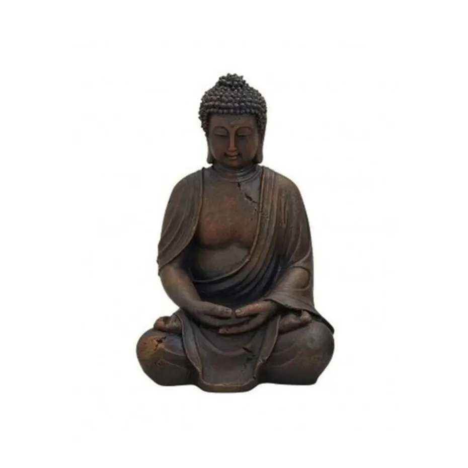 Boeddha beeld - bruin - zittend - polystone - 30 cm