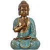Boeddha beeld Shaman - binnen/buiten - goud/jade - 14 x 23 cm