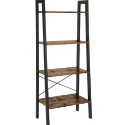 Boekenkast - industriële look - 56x137x34 cm - vintage bruin