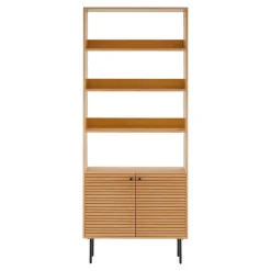 Boekenkast Naturel Eikenfineer - 80x30x200cm - Kyoto