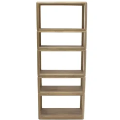 Boekenkast Naturel Mangohout - 80x40x200cm - Noëlle