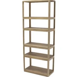 Boekenkast Naturel Mangohout - 80x40x200cm - Noëlle