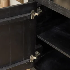 Boekenkast Zwart Hout - 90x45x200cm - Brussel