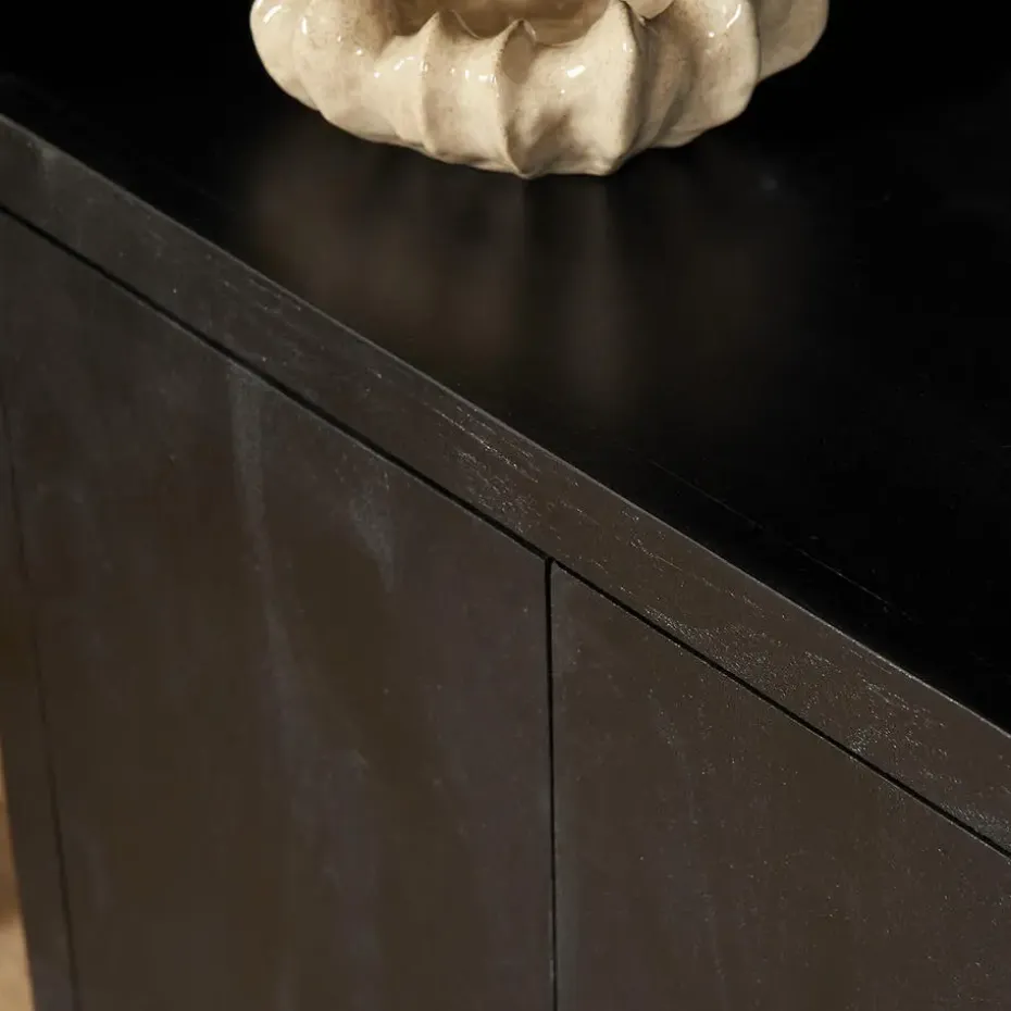 Boekenkast Zwart Hout - 90x45x200cm - Brussel