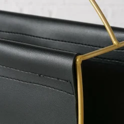 Boltze Lectuurbak tijdschriften/krant - zwart - metaal - 40 x 14 cm