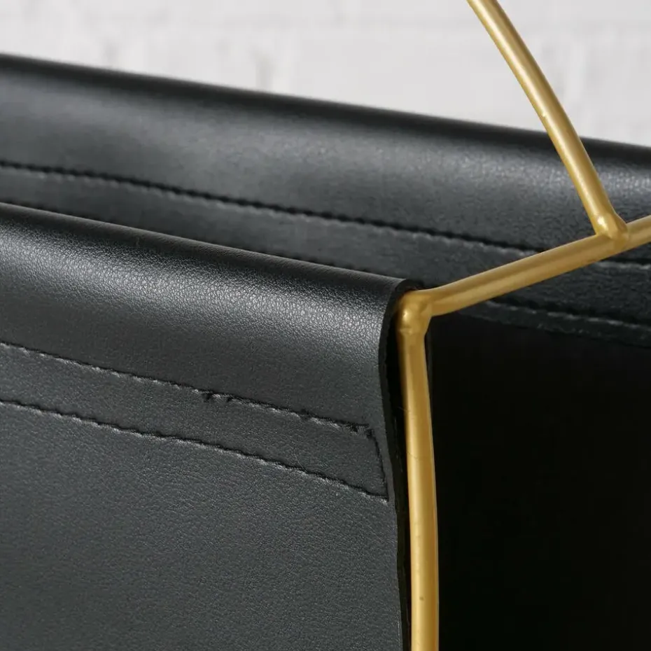 Boltze Lectuurbak tijdschriften/krant - zwart - metaal - 40 x 14 cm