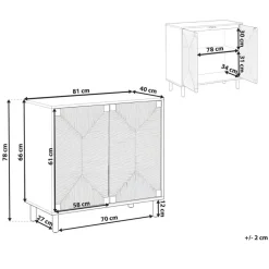 BONDI - Dressoir - Lichtbruin - 80 cm - Spaanplaat/Papiertouw