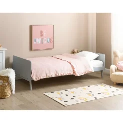 BONNAC - Eenpersoonsbed - Grijs - 90 x 200 cm - Dennenhout