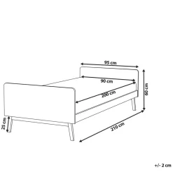 BONNAC - Eenpersoonsbed - Lichtblauw - 90 x 200 cm - Dennenhout