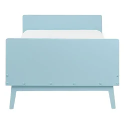 BONNAC - Eenpersoonsbed - Lichtblauw - 90 x 200 cm - Dennenhout
