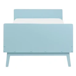 BONNAC - Eenpersoonsbed - Lichtblauw - 90 x 200 cm - Dennenhout