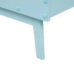 BONNAC - Eenpersoonsbed - Lichtblauw - 90 x 200 cm - Dennenhout