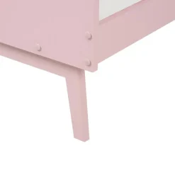 BONNAC - Eenpersoonsbed - Lichtroze - 90 x 200 cm - Dennenhout