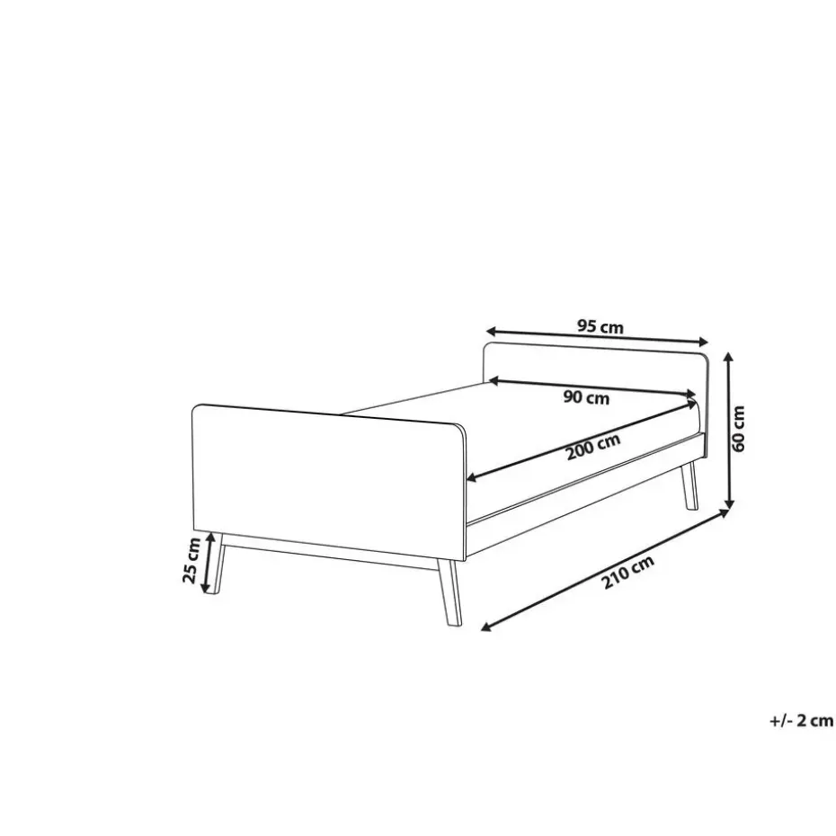 BONNAC - Eenpersoonsbed - Lichtroze - 90 x 200 cm - Dennenhout