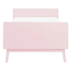 BONNAC - Eenpersoonsbed - Lichtroze - 90 x 200 cm - Dennenhout