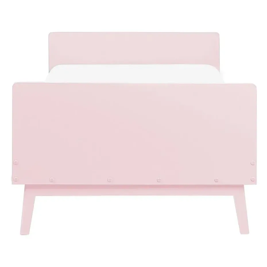 BONNAC - Eenpersoonsbed - Lichtroze - 90 x 200 cm - Dennenhout