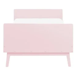 BONNAC - Eenpersoonsbed - Lichtroze - 90 x 200 cm - Dennenhout