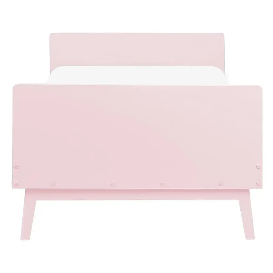 BONNAC - Eenpersoonsbed - Lichtroze - 90 x 200 cm - Dennenhout