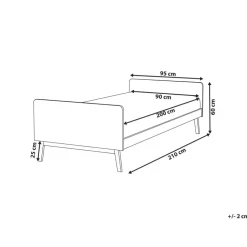 BONNAC - Eenpersoonsbed - Wit - 90 x 200 cm - Dennenhout