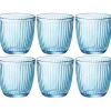Bormioli Rocco Drinkglazen - 6x - blauw - tumbler glas - 290 ml