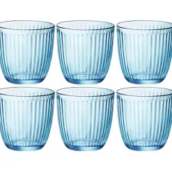 Bormioli Rocco Drinkglazen - 6x - blauw - tumbler glas - 290 ml