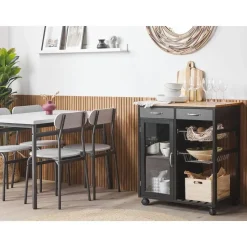 BOVES - Keukentrolley - Zwart - MDF