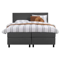 Boxspring Liv egaal - antraciet - 180x200 cm - ronde poot