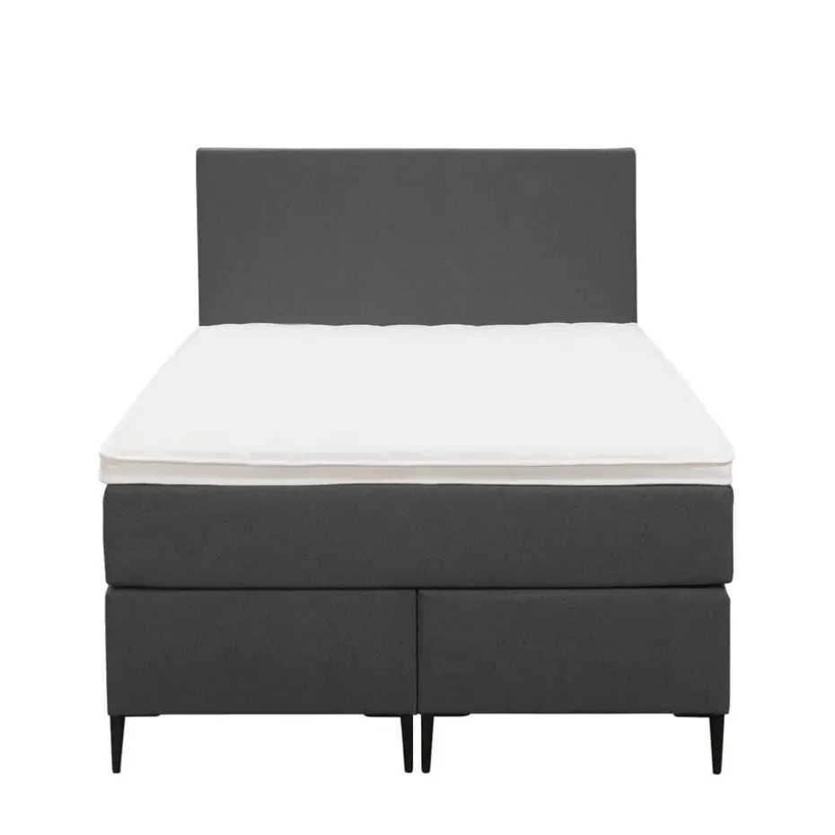 Boxspring Liv egaal - antraciet - 120x200 cm - slanke poot