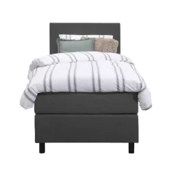 Boxspring Liv egaal - antraciet - 90x200 cm - ronde poot