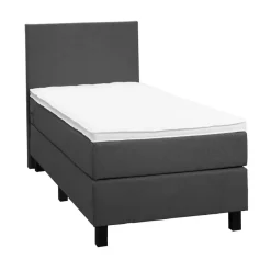 Boxspring Liv egaal - antraciet - 90x200 cm - vierkante poot