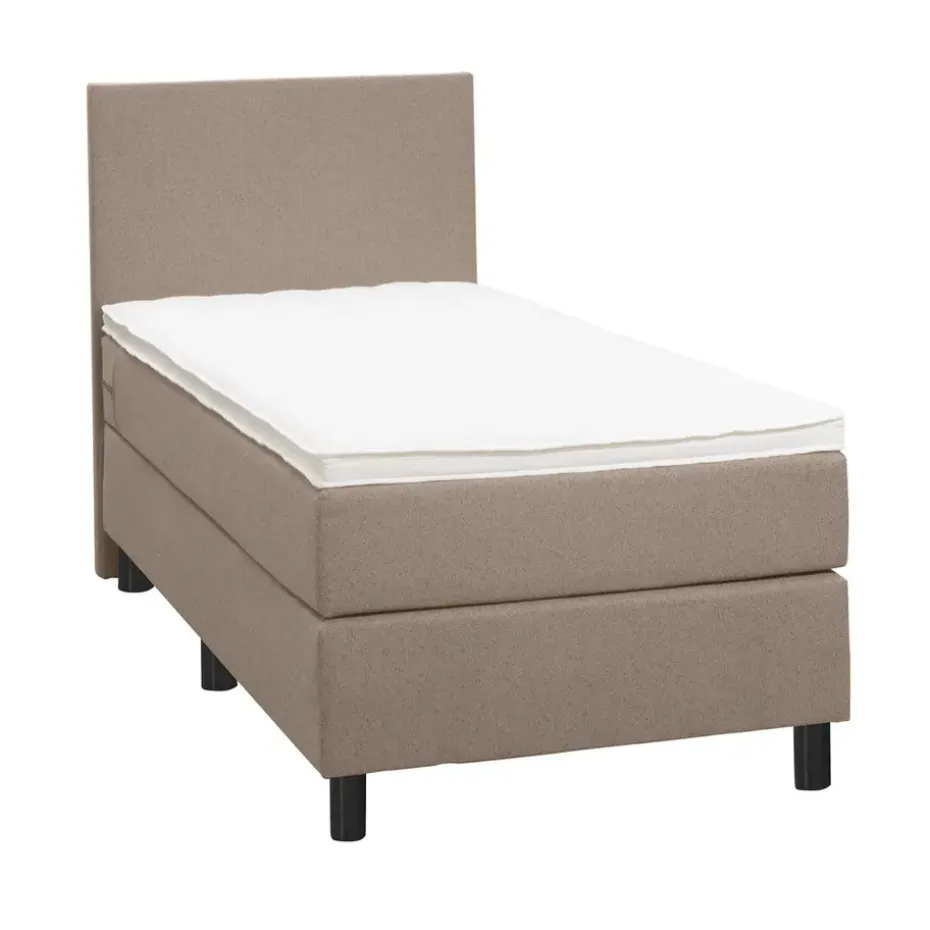 Boxspring Liv egaal - beige - 90x200 cm - ronde poot